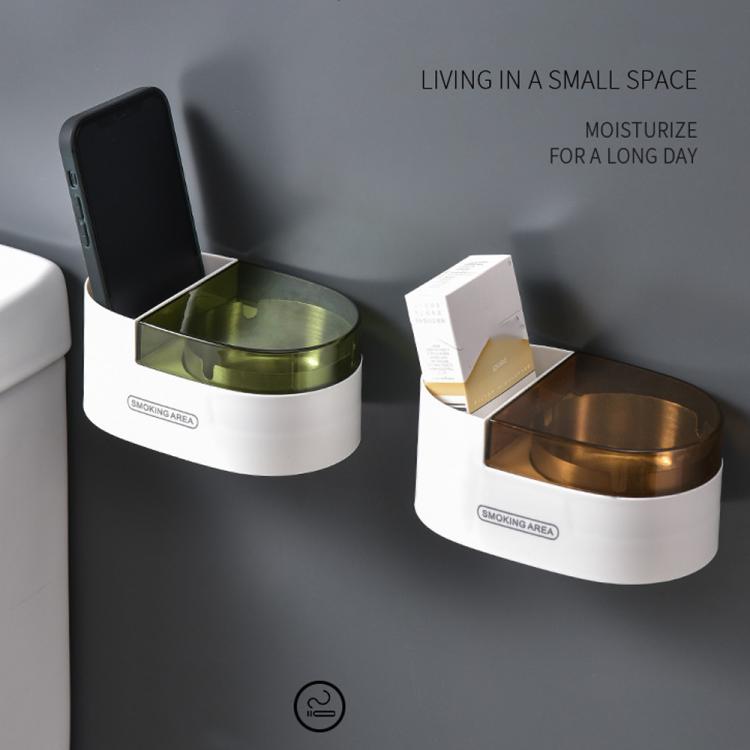 Stainless Steel Wall-Mounted Ashtray with Lid for Bathroom and Toilet Space-Saving Ash Holder
