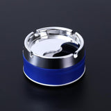 Rotating Sealed Ashtray with Lid Windproof Electroplated Finish Desktop Ashtray