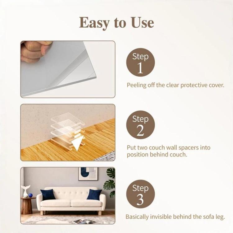 Acrylic Sofa Wall Shield For Furniture & Wall Protection Barrier, Single, Double