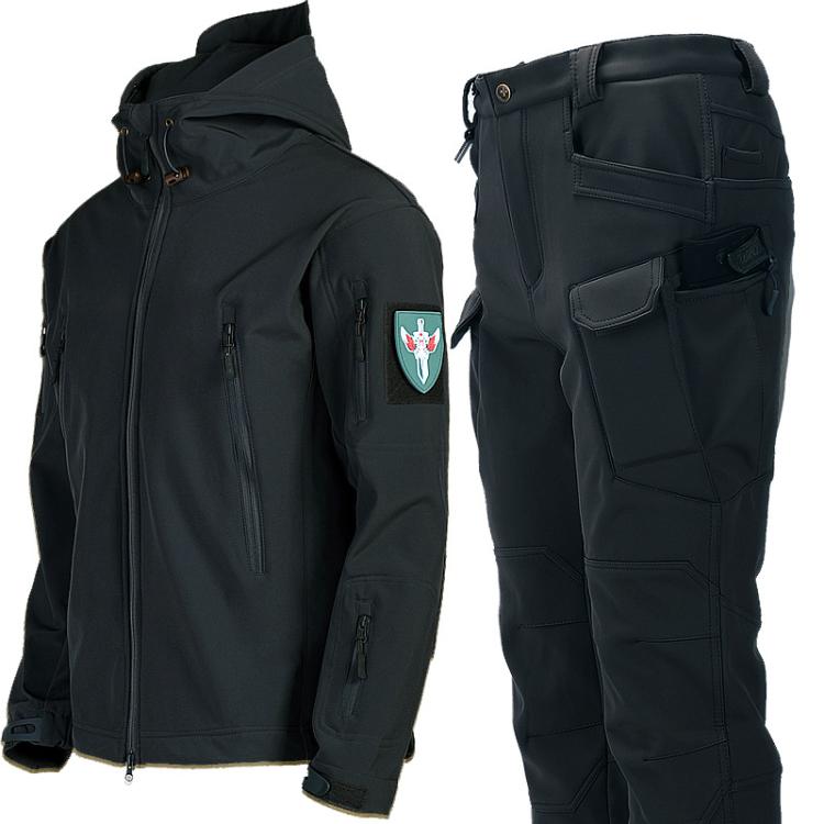 Sharkskin Softshell Fleece-lined Waterproof Windproof Cycling Hiking Suit, L, XL, XXL