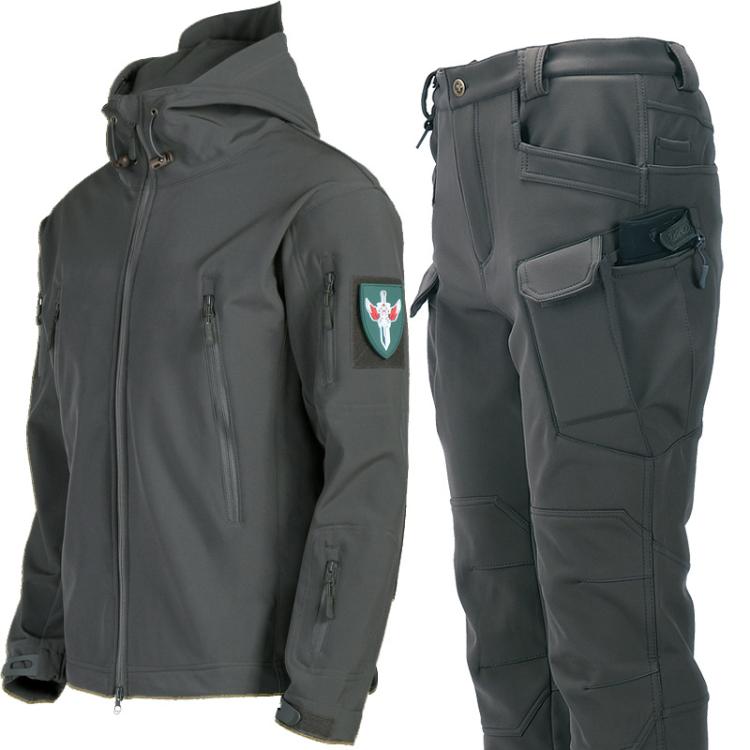 Sharkskin Softshell Fleece-lined Waterproof Windproof Cycling Hiking Suit, L, XL, XXL