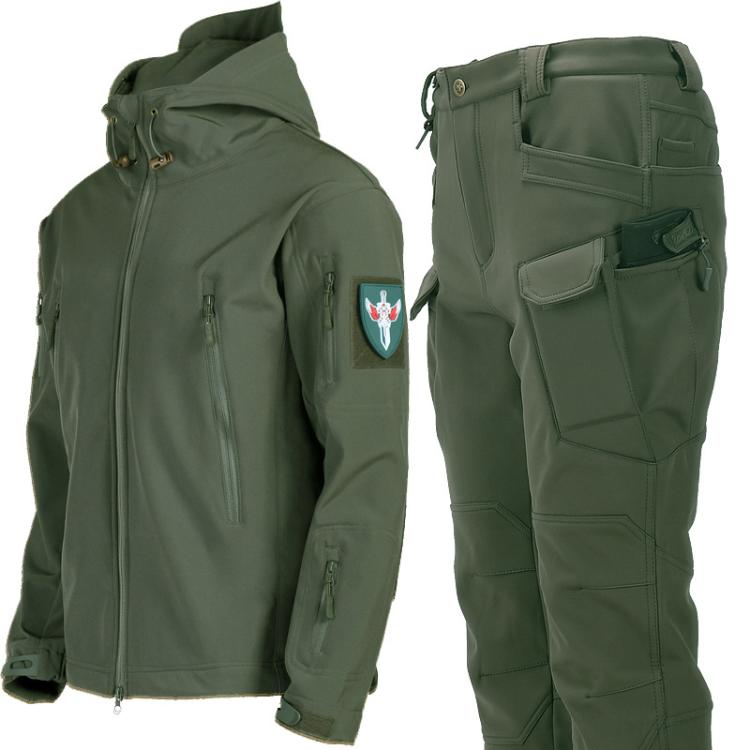 Sharkskin Softshell Fleece-lined Waterproof Windproof Cycling Hiking Suit, L, XL, XXL