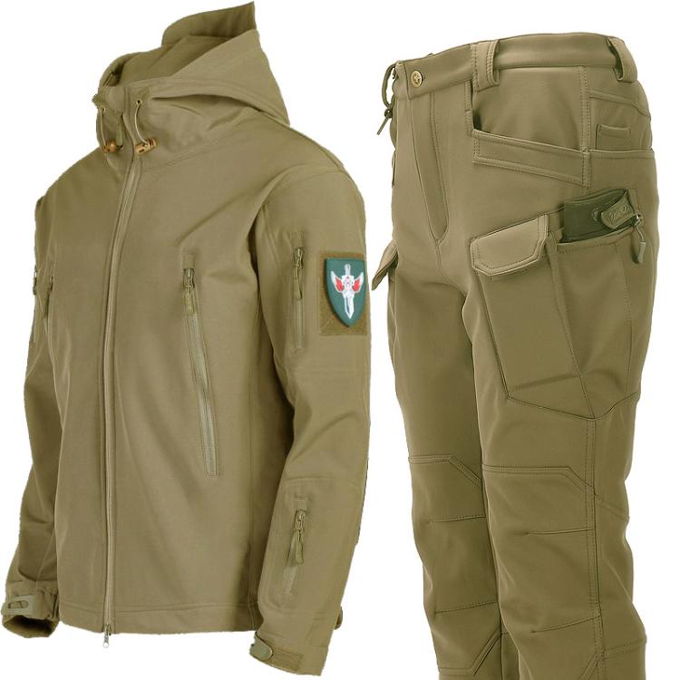 Sharkskin Softshell Fleece-lined Waterproof Windproof Cycling Hiking Suit, L, XL, XXL