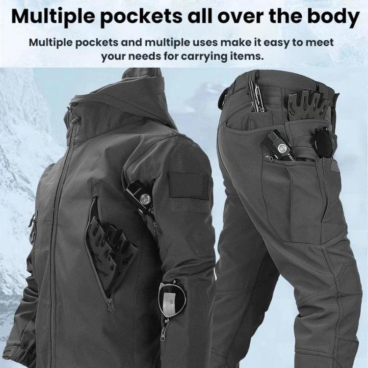 Sharkskin Softshell Fleece-lined Waterproof Windproof Cycling Hiking Suit, L, XL, XXL