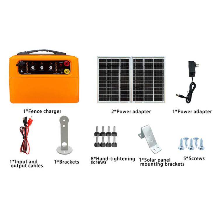 TYN20 Solar-Powered Livestock Electric Fence Energizer For Ranch Protection, EU Plug, US Plug, UK Plug, AU Plug