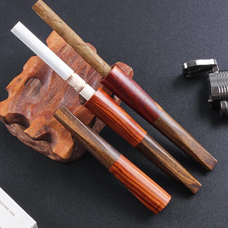 V-Notch Solid Wood Portable Cigarette Holder Smoking Pipe Mini Cigar Mouthpiece