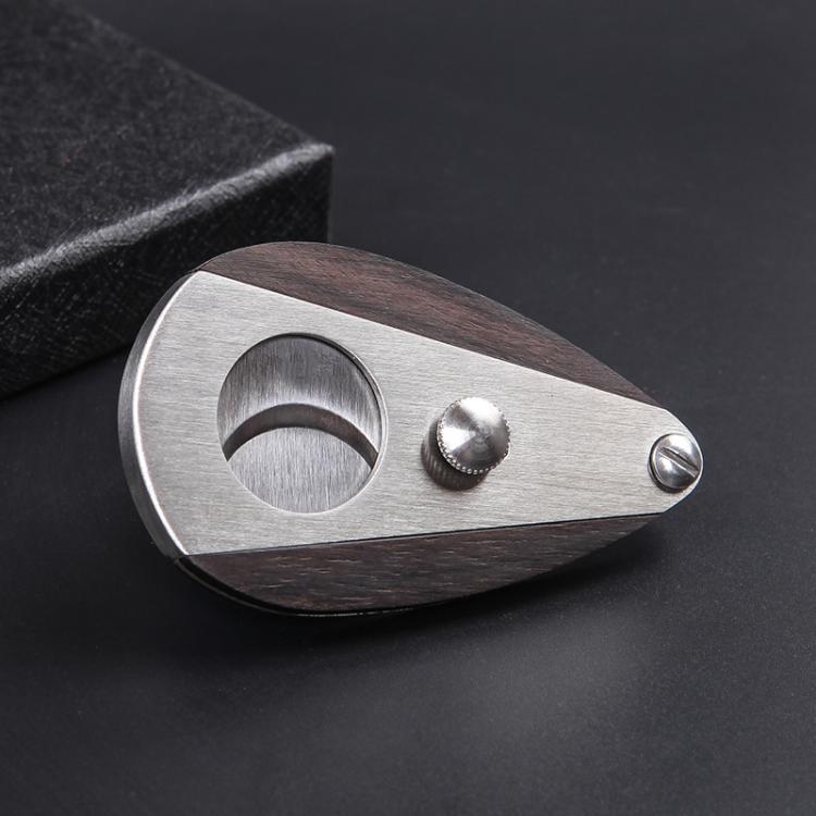 Sandalwood Cigar Scissors With Stainless Steel Double Blades Precision Cutter For Enthusiasts