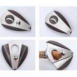 Sandalwood Cigar Scissors With Stainless Steel Double Blades Precision Cutter For Enthusiasts
