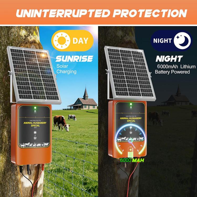 TYN10 Solar-Powered Livestock Electric Fence Charger Pulse Electric Fence Energizer, US Plug, EU Plug, UK Plug