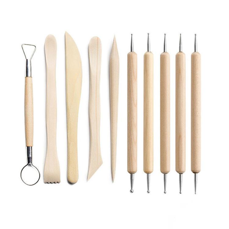 10-Piece Pottery Tool Set Clay Sculpting Carving Kit for Beginners - DIY Ceramic Clay Art Supplies