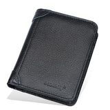 Baellerry D3112 Leather Men Short Wallet Vintage Tri-Fold Multi-Card Holder