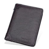 Baellerry D3112 Leather Men Short Wallet Vintage Tri-Fold Multi-Card Holder