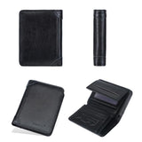 Baellerry D3112 Leather Men Short Wallet Vintage Tri-Fold Multi-Card Holder
