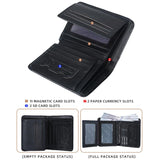 Baellerry D3112 Leather Men Short Wallet Vintage Tri-Fold Multi-Card Holder