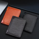 Baellerry D3112 Leather Men Short Wallet Vintage Tri-Fold Multi-Card Holder