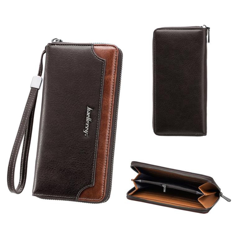 Baellerry C3167 Men Long Wallet Business Contrast-Color Zipper Clutch Multi-Card Slot Large Capacity Wallet