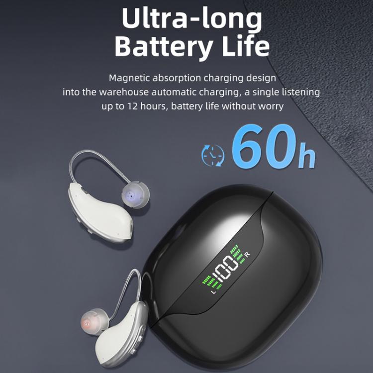 16-Channel Open Fit Behind-The-Ear Hearing Aids Dual Devices With Magnetic Digital Display Charging Case, Magnetic