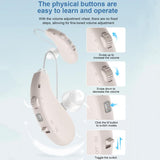 16-Channel Long-Lasting Battery BTE Hearing Aids Dual Devices With Digital Display Charging Case, Long-Lasting Battery