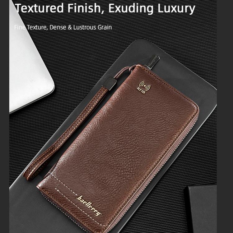 Baellerry C3166 Long Antimagnetic RFID Zipper Clutch Large Capacity Multi-Card Wallet