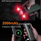 SB-3046C LED Alarm Emergency Flashlight Outdoor Waterproof Hand-Cranked Rechargeable Lighting Torch
