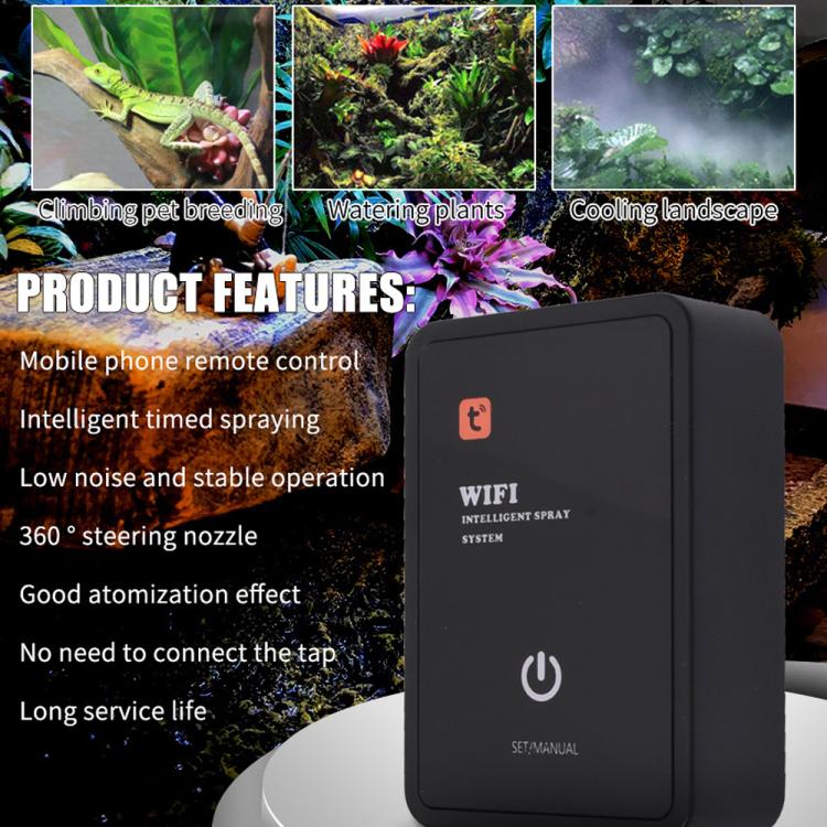 WiFi Misting System For Rainforest Vivariums Smart Timer Control Via Tuya App Low Noise Spray Kit, EU Plug, US Plug, UK Plug