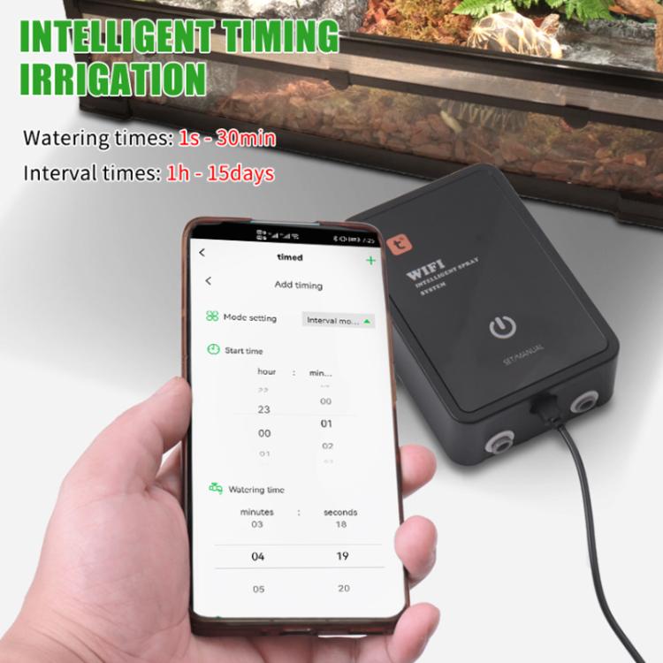WiFi Misting System For Rainforest Vivariums Smart Timer Control Via Tuya App Low Noise Spray Kit, EU Plug, US Plug, UK Plug