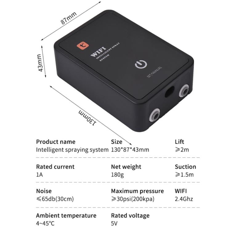 WiFi Misting System For Rainforest Vivariums Smart Timer Control Via Tuya App Low Noise Spray Kit, EU Plug, US Plug, UK Plug