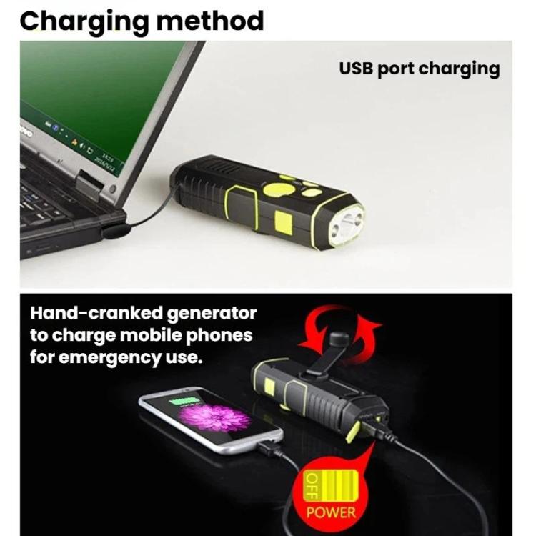 SB-5032E Outdoor Multi-Functional Flashlight Emergency Alarm Torch With Radio