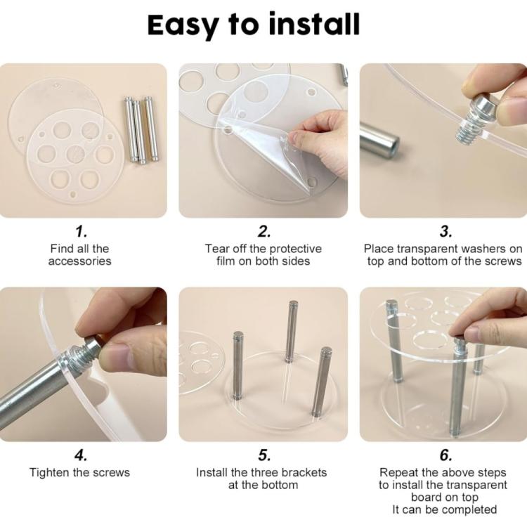 Round 7-Hole Acrylic Spice Jar Holder For Cirkul, YX211