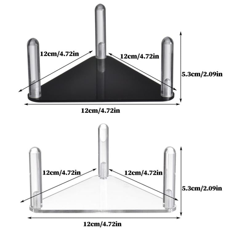 2pcs /Set Easy-Assembly Triangular Acrylic Ball Rack, Transparent 1pc, Transparent 2pcs /Set, Black 1pc, Black 2pcs /Set