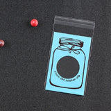 100 PCS / Set Cute Colorful Bottle Pattern Wedding Birthday Cookies Candy Gift Packaging Bag Blue