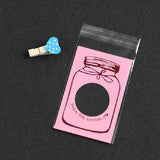 100 PCS / Set Cute Colorful Bottle Pattern Wedding Birthday Cookies Candy Gift Packaging Bag Pink