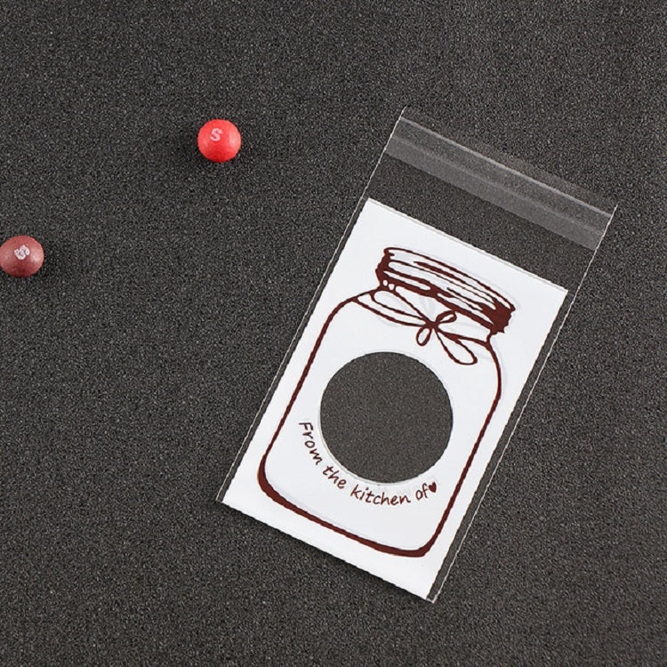 100 PCS / Set Cute Colorful Bottle Pattern Wedding Birthday Cookies Candy Gift Packaging Bag White