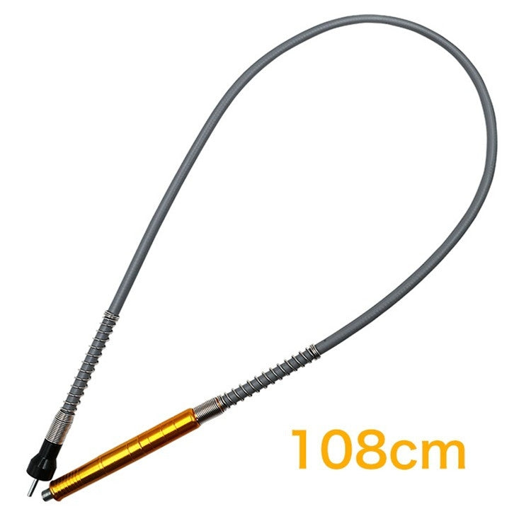 Electric Screwdriver Multifunctional Flexible Shaft Torque Electric Drill Connecting Rod Flexible Shaft With Chuck, 3.2mm Shaft Metal Yellow Aluminum Handle
