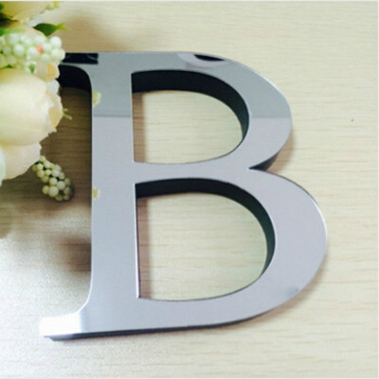 2 PCS Home Decoration Creative Personality English Letters Acrylic Mirror 3D DIY Wall Stickers B