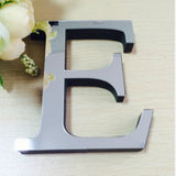2 PCS Home Decoration Creative Personality English Letters Acrylic Mirror 3D DIY Wall Stickers E