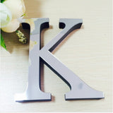 2 PCS Home Decoration Creative Personality English Letters Acrylic Mirror 3D DIY Wall Stickers K
