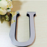 2 PCS Home Decoration Creative Personality English Letters Acrylic Mirror 3D DIY Wall Stickers U