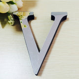 2 PCS Home Decoration Creative Personality English Letters Acrylic Mirror 3D DIY Wall Stickers V