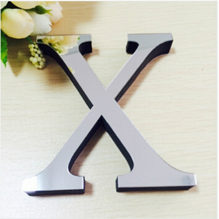 2 PCS Home Decoration Creative Personality English Letters Acrylic Mirror 3D DIY Wall Stickers X