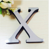2 PCS Home Decoration Creative Personality English Letters Acrylic Mirror 3D DIY Wall Stickers X