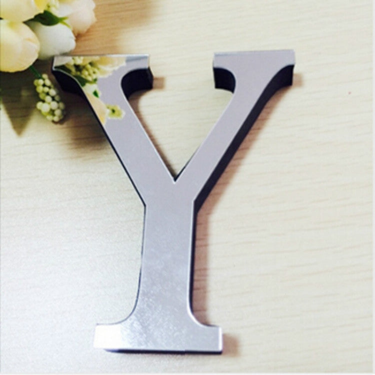 2 PCS Home Decoration Creative Personality English Letters Acrylic Mirror 3D DIY Wall Stickers Y