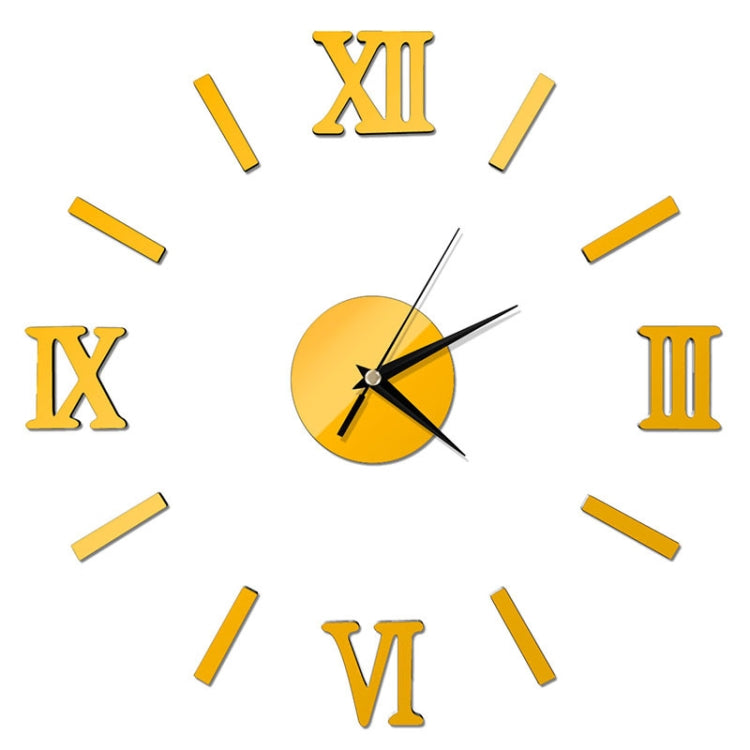 Modern DIY Indoor Roman Wall Clock Mirror Effect 3D Wall Sticker