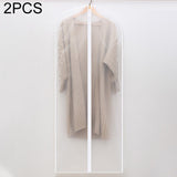 2 PCS Transparent Wardrobe Storage Bags Cloth Hanging Garment Suit Coat Dust Cover with Zipper, 45cmx60cm, 60cmx80cm, 60cmx100cm, 60cmx120cm 60cmx100cm