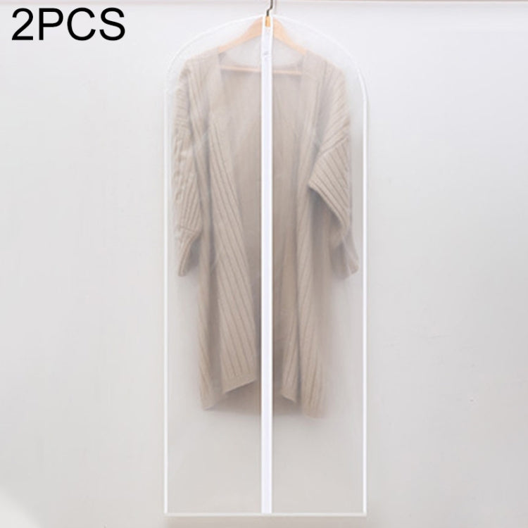 2 PCS Transparent Wardrobe Storage Bags Cloth Hanging Garment Suit Coat Dust Cover with Zipper, 45cmx60cm, 60cmx80cm, 60cmx100cm, 60cmx120cm 60cmx100cm