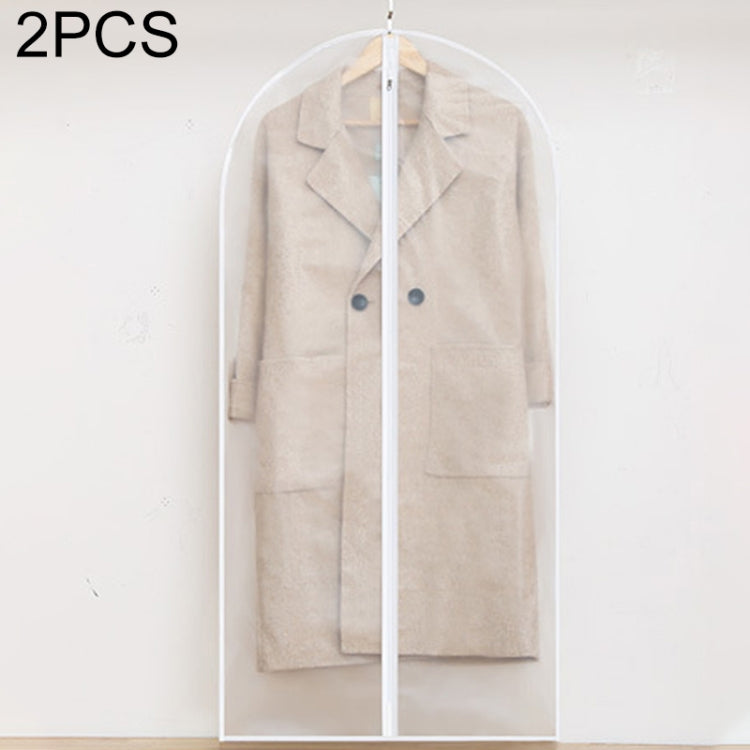 2 PCS Transparent Wardrobe Storage Bags Cloth Hanging Garment Suit Coat Dust Cover with Zipper, 45cmx60cm, 60cmx80cm, 60cmx100cm, 60cmx120cm 60cmx120cm