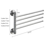 Stainless Steel Towel Bar Rotating Towel Rack Bathroom Kitchen Wall-mounted Towel Polished Rack Holder, Brushed Two Poles, Brushed Three Poles, Brushed Four Poles, Brushed Five Poles