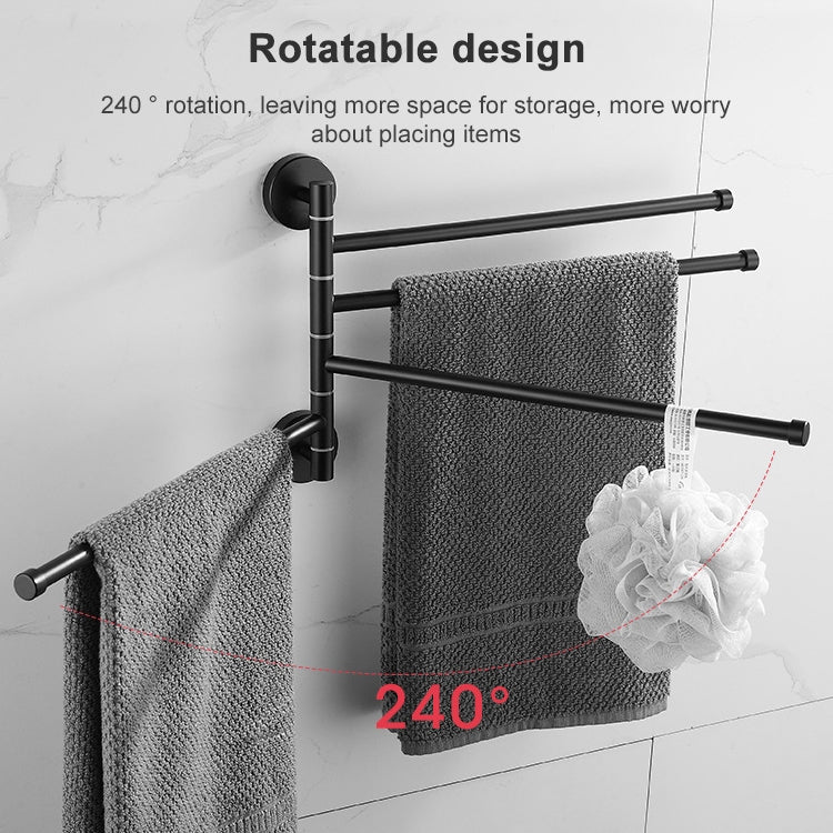 Stainless Steel Towel Bar Rotating Towel Rack Bathroom Kitchen Wall-mounted Towel Polished Rack Holder, Brushed Two Poles, Brushed Three Poles, Brushed Four Poles, Brushed Five Poles