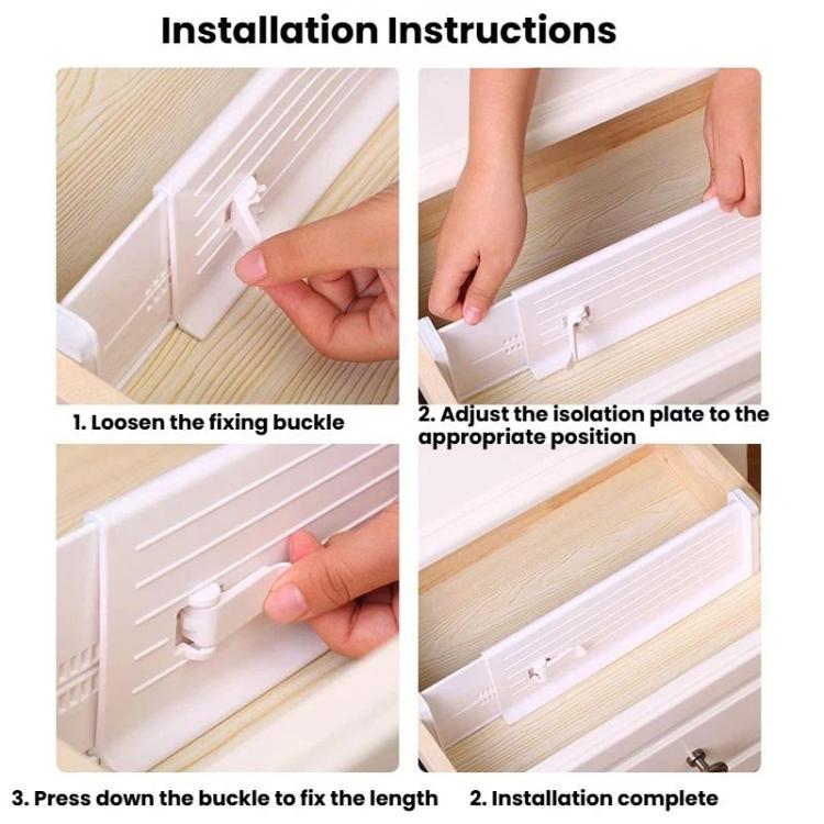 Extendable Drawer Organizer Dividers Home Wardrobe Plastic Partition Panels