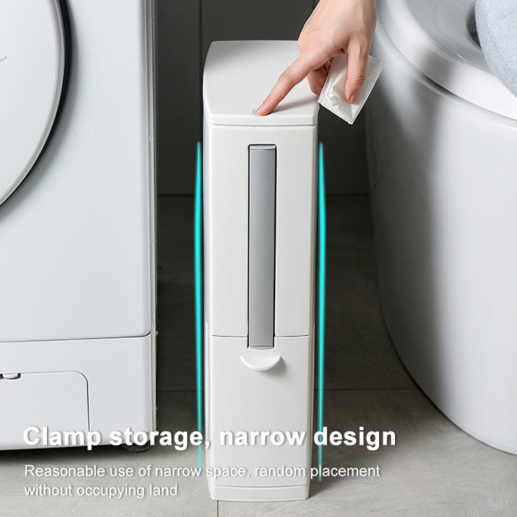 Bathroom Toilet Toilet Brush Integrated Pressing Open Lid Square Trash Can Set with Brush